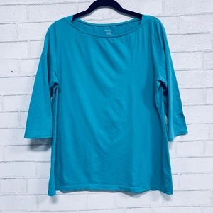 Merona Knit Top - Teal 3/4 Length Sleeves - XL